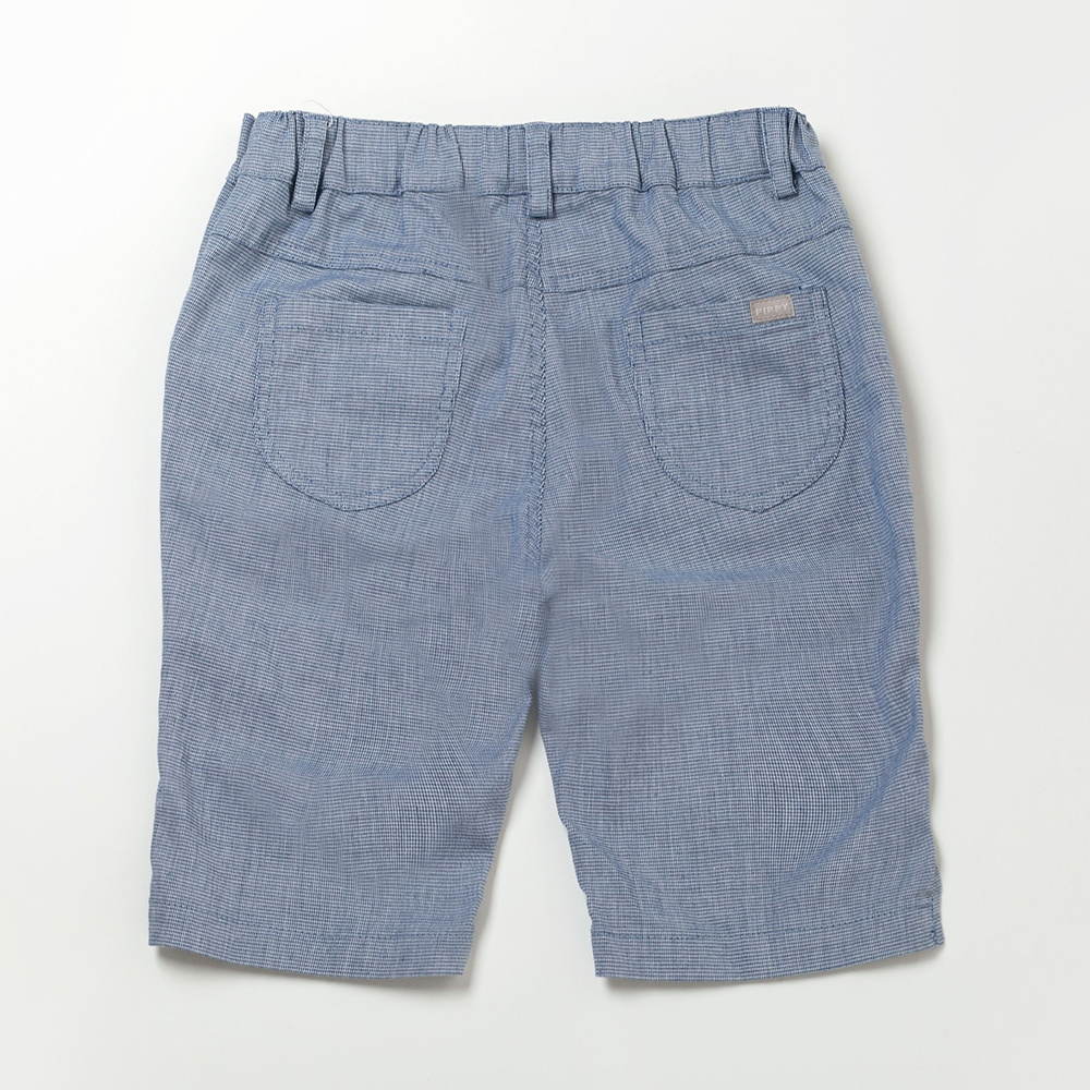 PIPPY花邊口袋棉質五分褲 藍