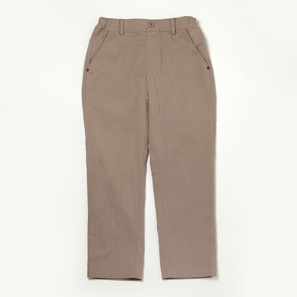 PIPPY百搭可調節式腰圍棉質長褲 卡其