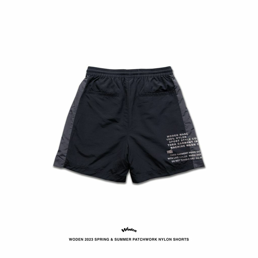 WODEN 2023 Spring & Summer 037 Patchwork Nylon Shorts 黑