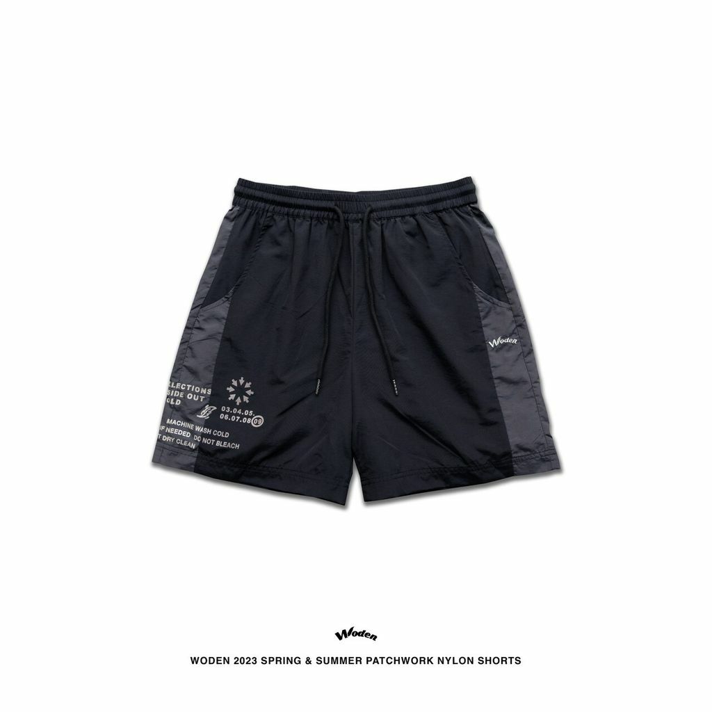 WODEN 2023 Spring & Summer 037 Patchwork Nylon Shorts 黑