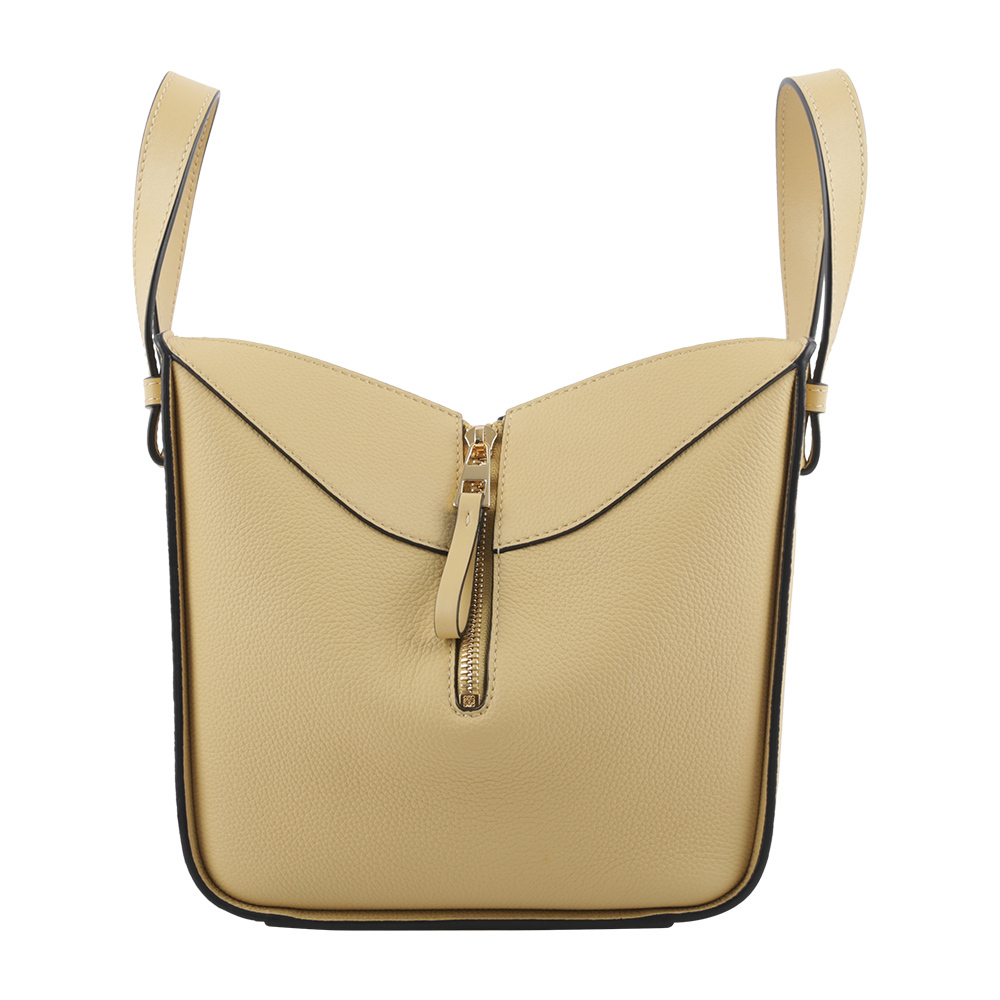 【LOEWE】Compact Hammock 粒面牛皮吊床包(奶油黃) A538H13X03 8752