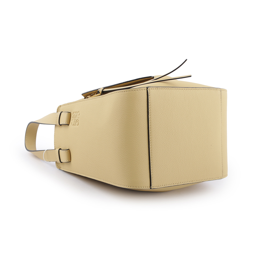 【LOEWE】Compact Hammock 粒面牛皮吊床包(奶油黃) A538H13X03 8752