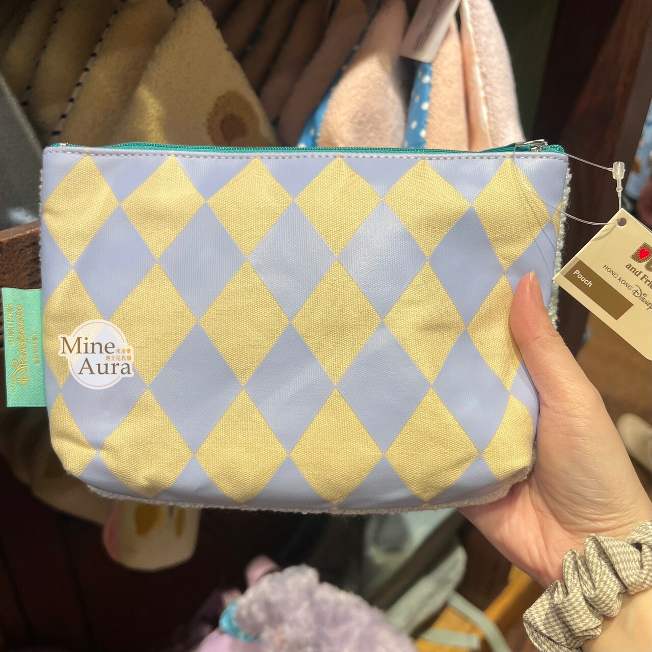 (現貨) 傑拉托尼 畫家貓 Gelatoni 刺繡 毛巾布 收納包 化妝包 -香港迪士尼樂園