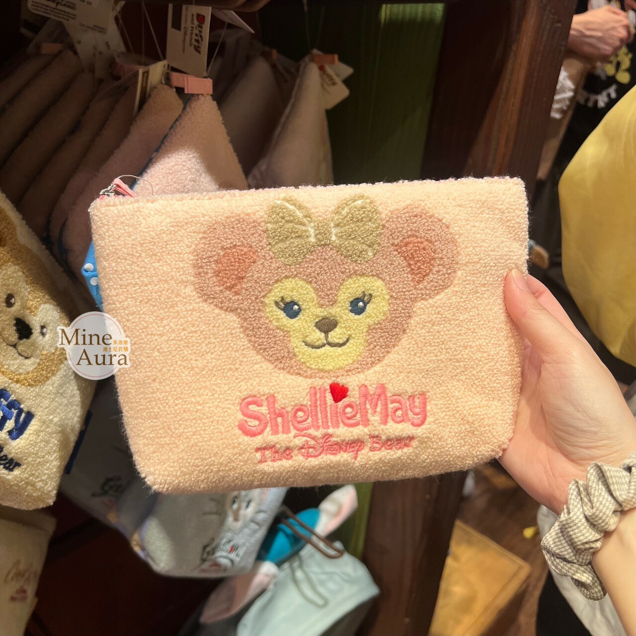 (現貨) 雪莉玫 ShellieMay 刺繡 毛巾布 收納包 化妝包 -香港迪士尼樂園