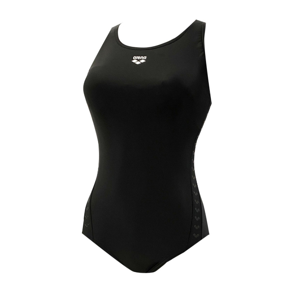 女士經典款淨色Y背連身泳衣 - 黑