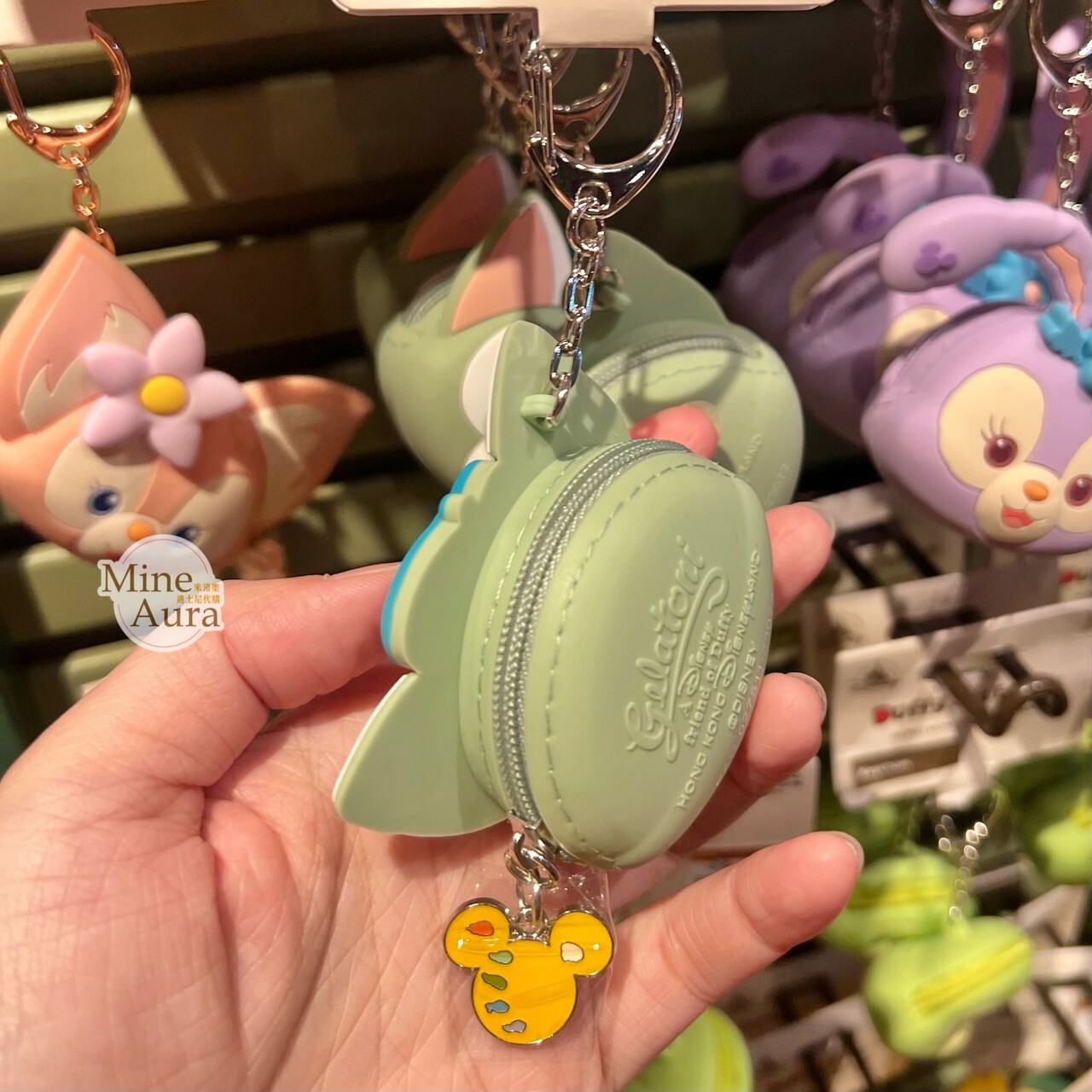(現貨) 傑拉托尼 畫家貓 Gelatoni 大頭 矽膠 零錢包 鑰匙圈 吊飾 -香港迪士尼樂園