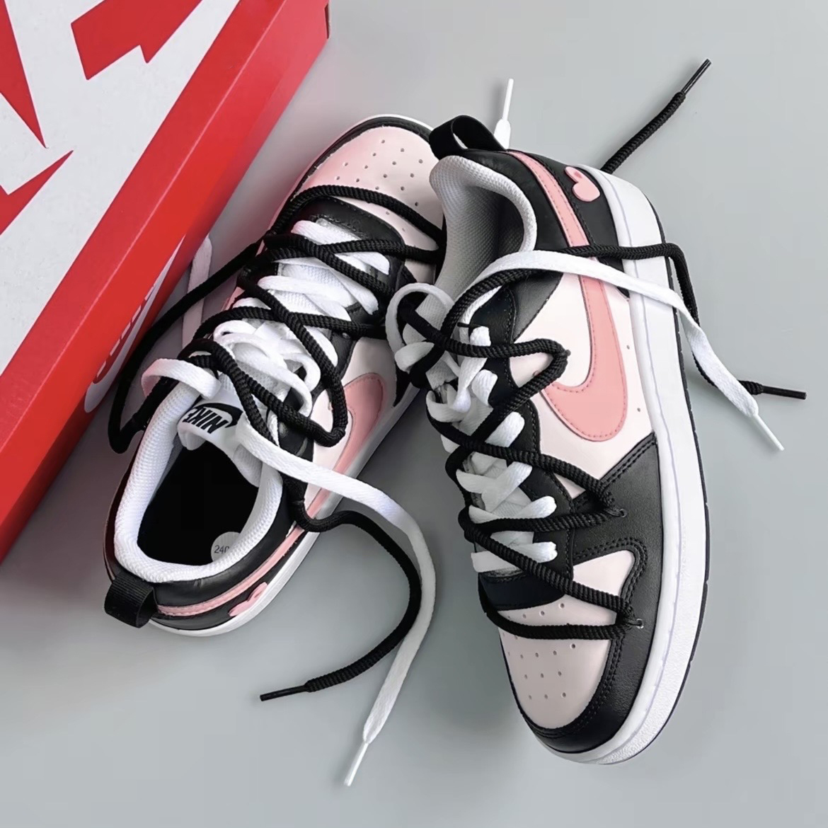 【訂製款】Nike Court Borough Low 2 (GS) 甜酷芭比 黑粉