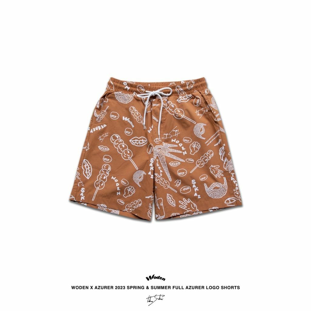 WODEN X Azurer 2023 Spring & Summer 042 Full Azurer LOGO Shorts
