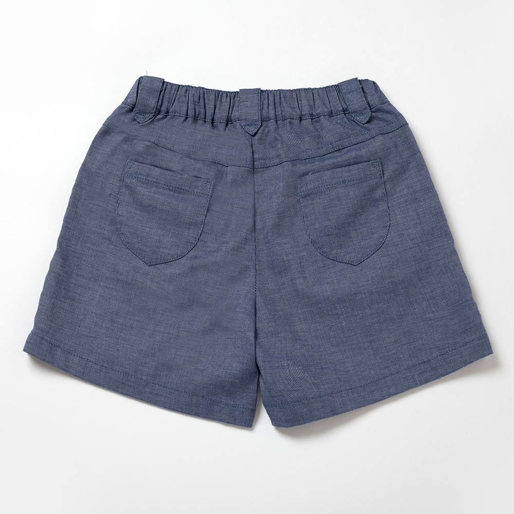 PIPPY 小花刺繡鬆緊彈性棉短褲 藍