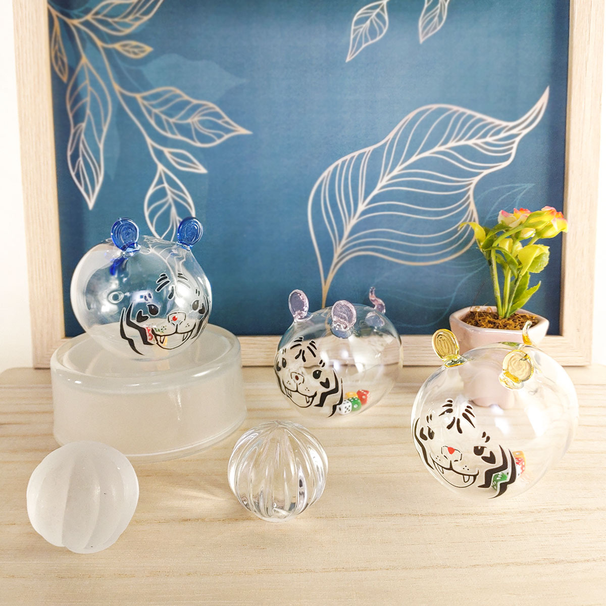 虎哩好運來玻璃骰子虎 一對入