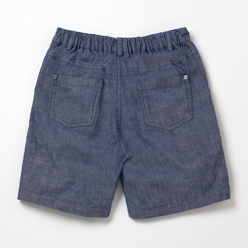 PIPPY 簡約素面舒適綿麻短褲 藍