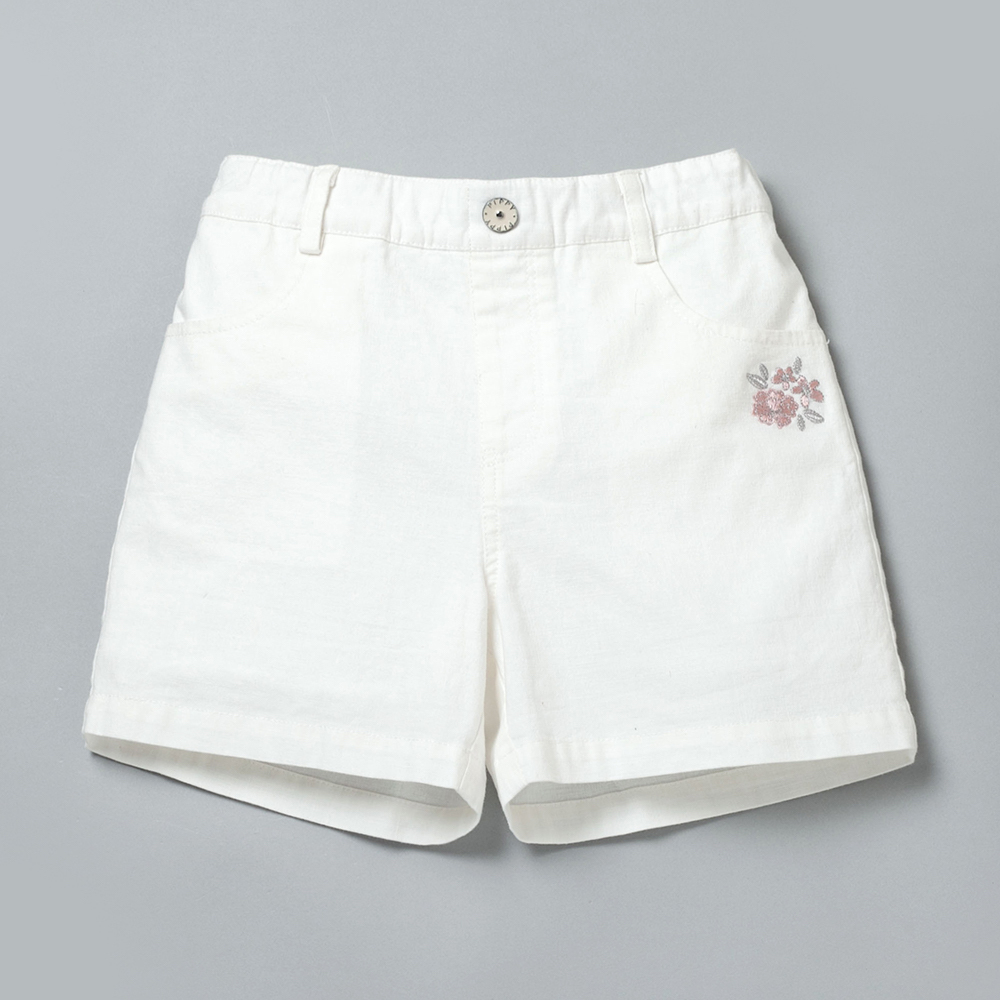 PIPPY俏麗4分鬆緊腰圍棉質短褲 白