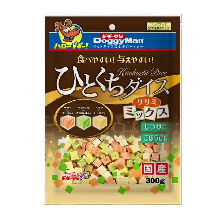 Doggyman｜雞肉、蔬菜、 芝士雜錦角切 300g (DYM-7485)