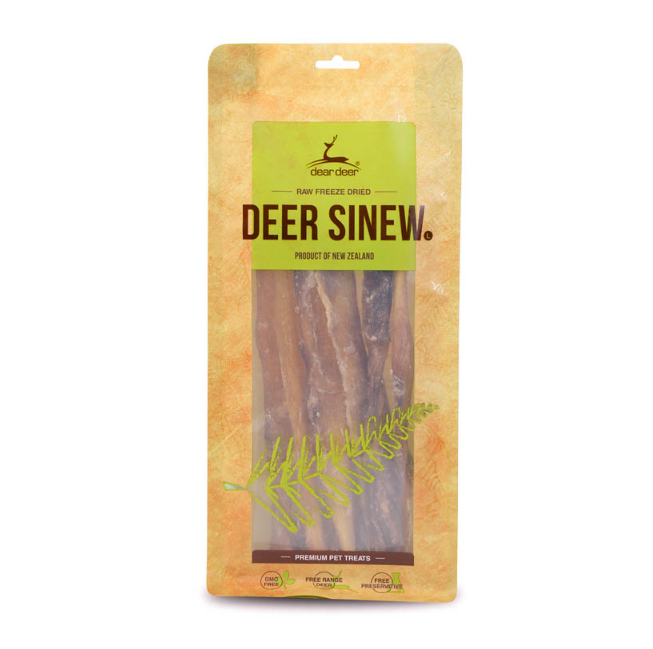 Dear Deer Raw Freeze Dried Pet Treats Deer Sinew Large 150g