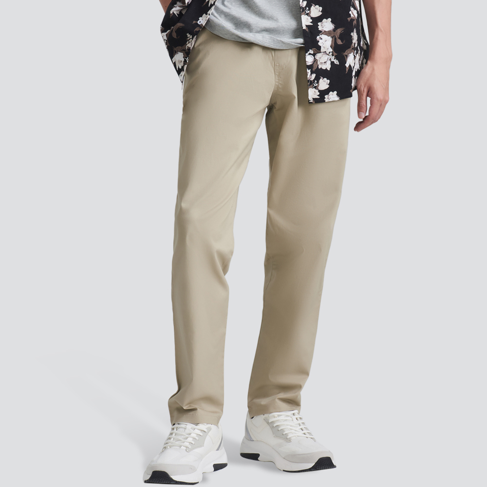 鬆緊休閒長褲-四色