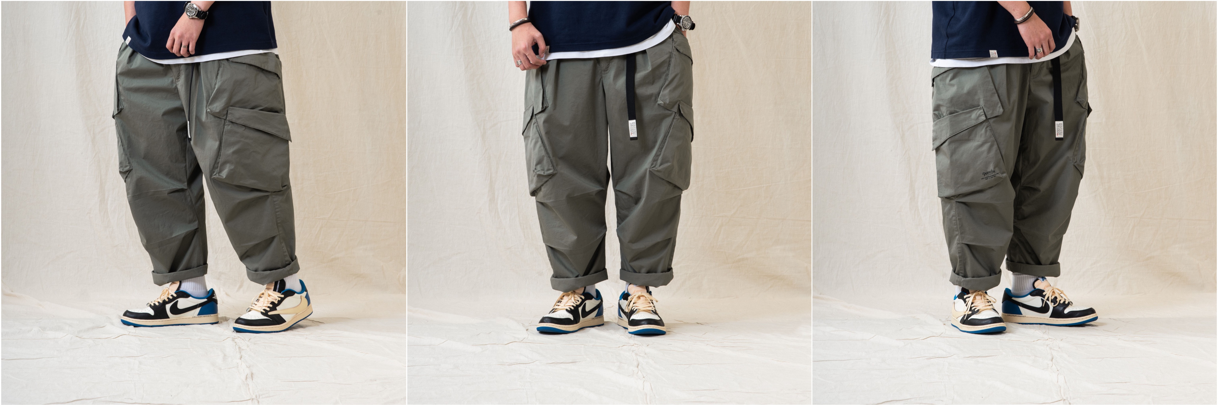 PERSEVERE MULTI-POCKET CARGO PANTS - GREY GREEN