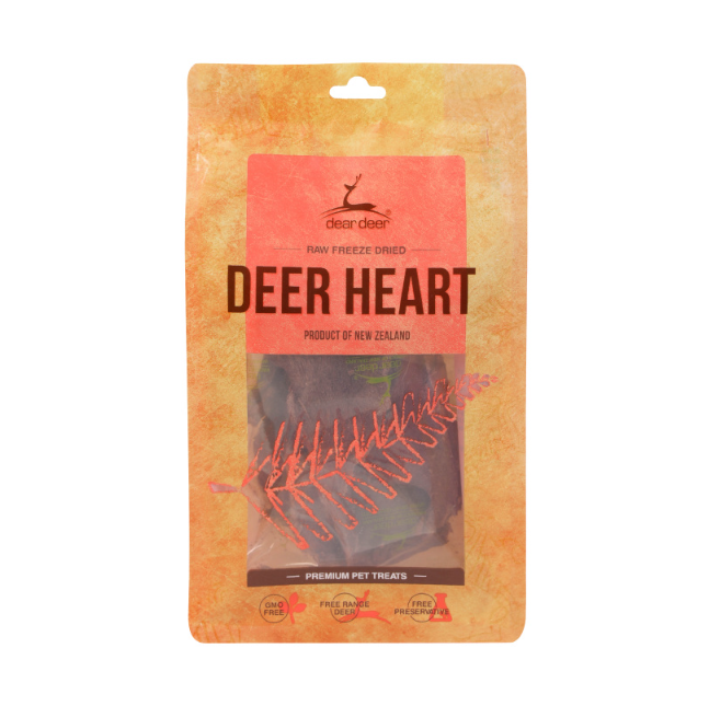 Dear Deer Raw Freeze Dried Pet Treats Deer Heart (50g) [Cat Dog Snack]