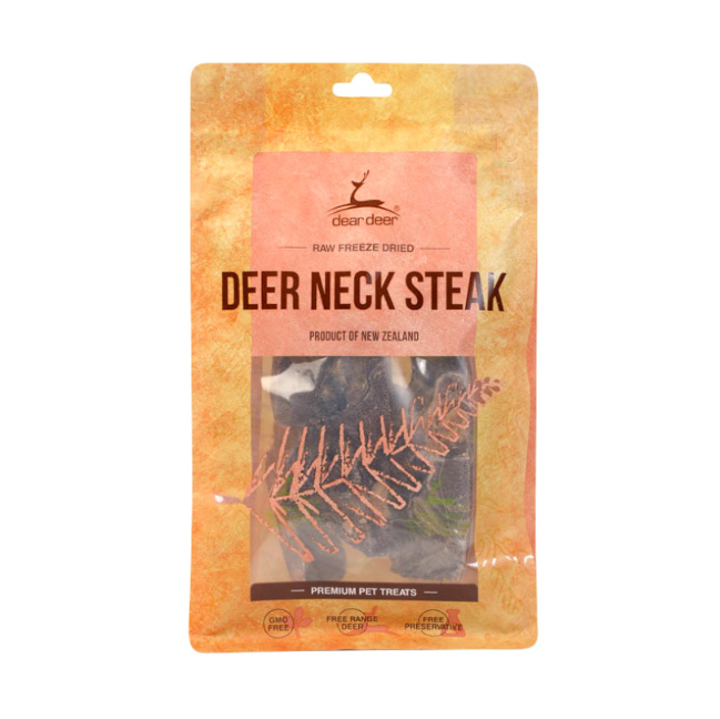 Dear Deer Raw Freeze Dried Pet Treats Deer Neck Steak (100g) [Dog Snack]