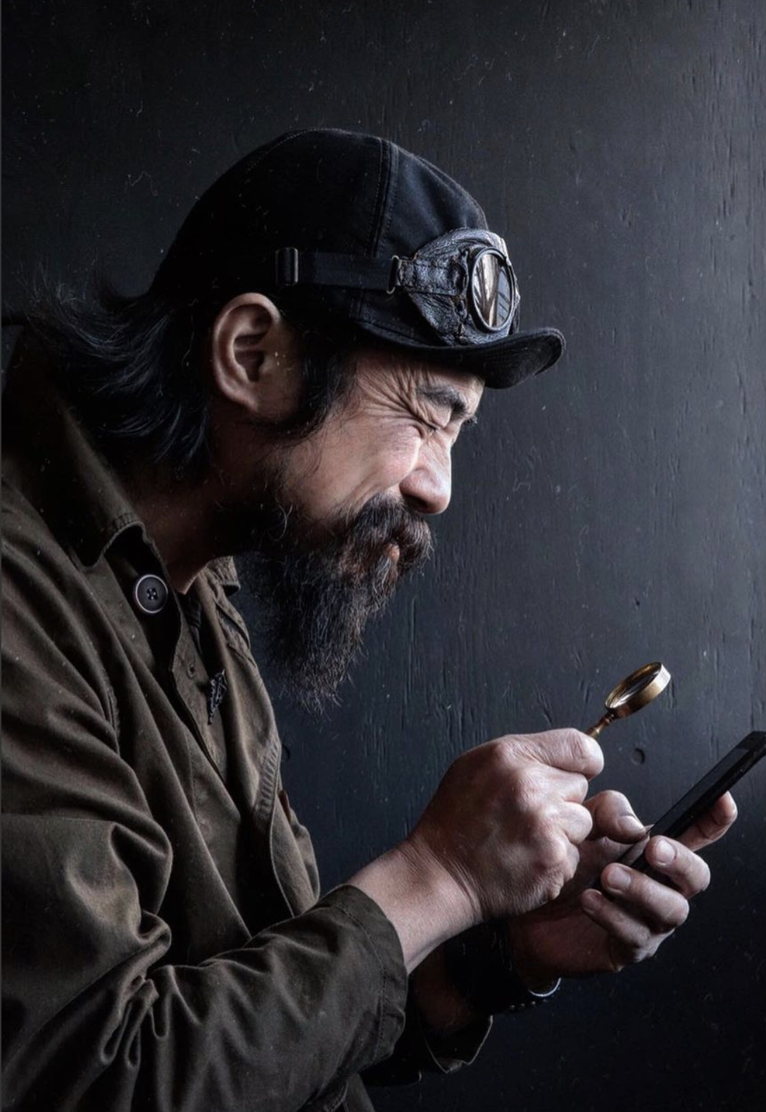 Black Sign Paraffin Weather Aviator Cap / Sand Black