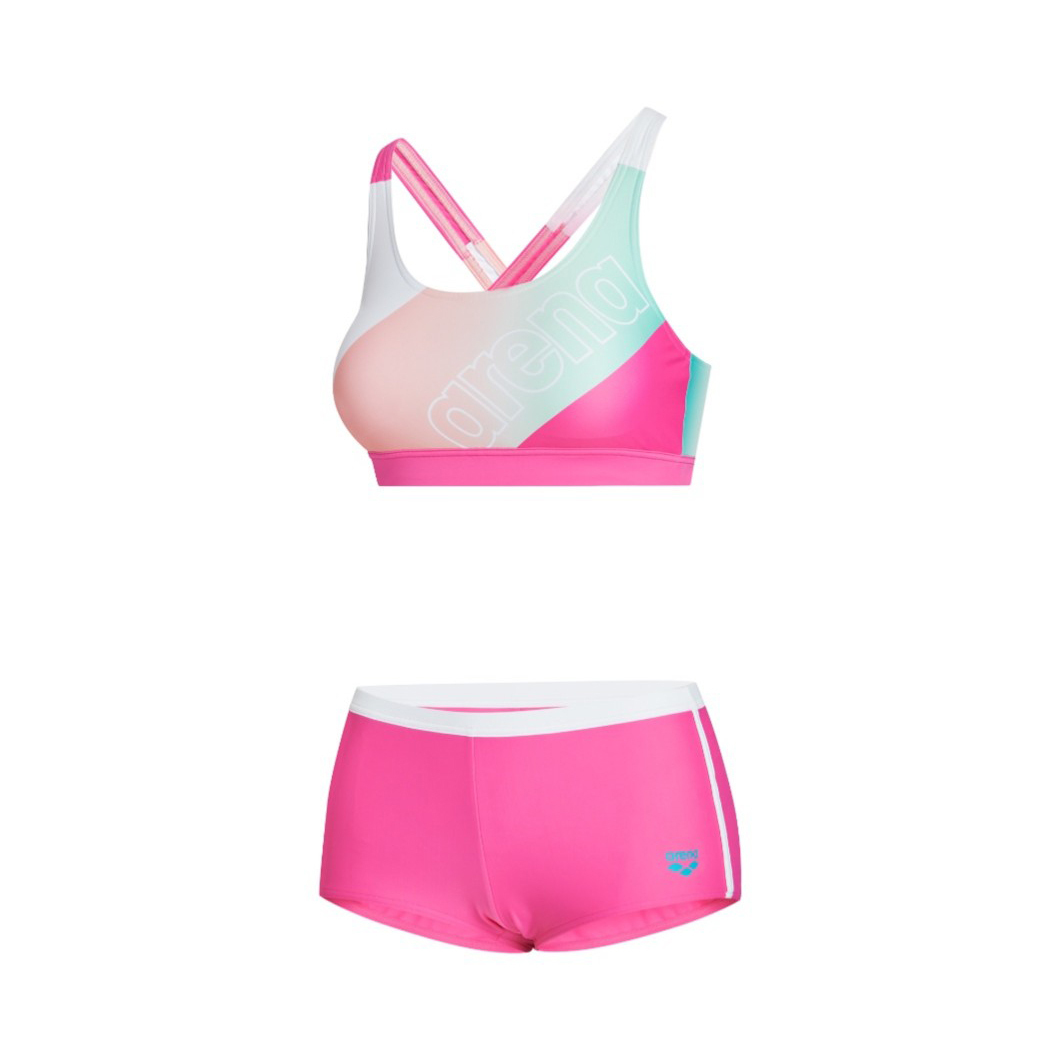 女士PASTEL POP 2.0 BRA TOP連平腳短褲兩件套裝 - 粉紅
