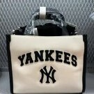 [S] MLB YANKEES NY HAND BAG,CREAM/BLACK, 3AORS083NGP001-50CRD (SMLB222)