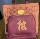 [S] MLB KID'S MONOGRAM BOSTON REDSOX HAND BAG,PINK/PURPLE, 7AUBM023NGP001-50PKS (SMLB245)