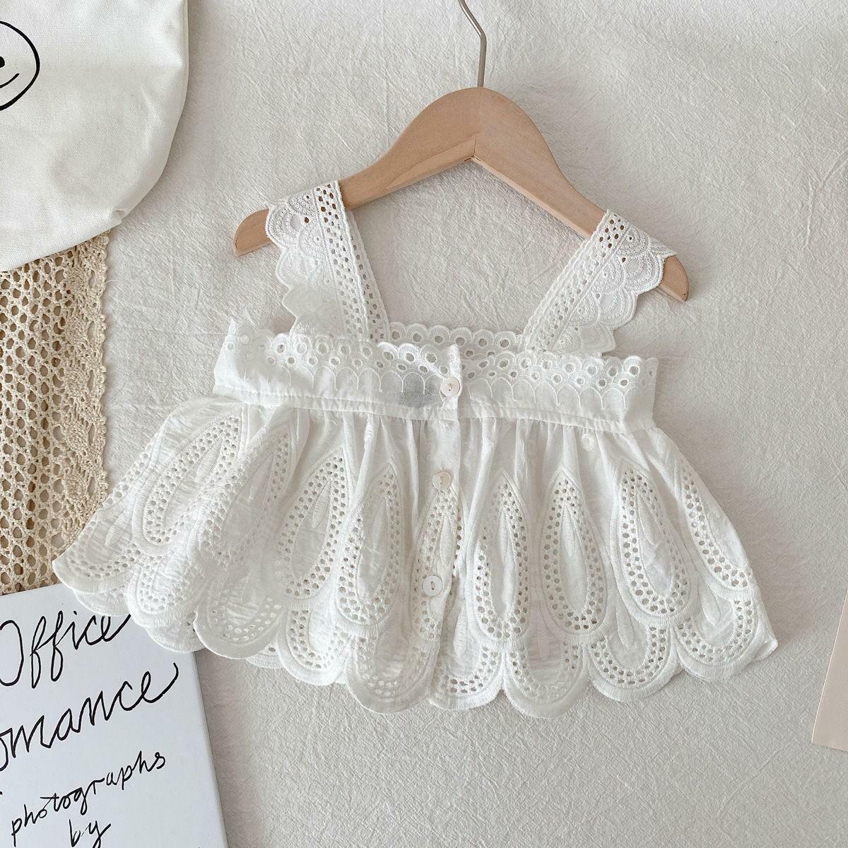 L53WE_SS23_C:夏日蕾絲吊帶背心+花邊牛仔裙褲套裝(pre-order)