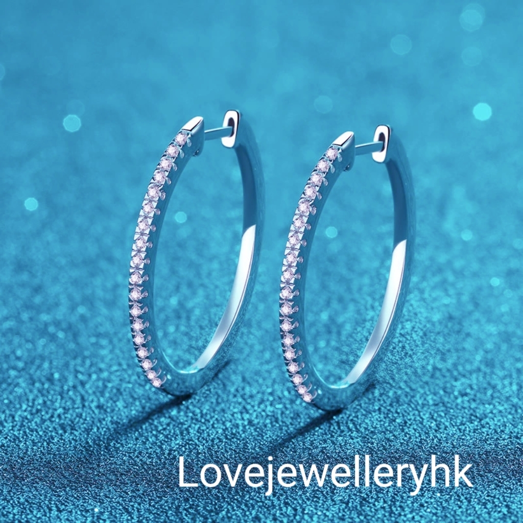 莫桑鑽大耳圈E054C027