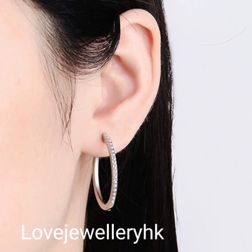 莫桑鑽大耳圈E054C027