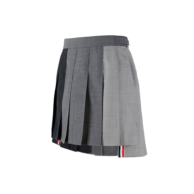 THOM BROWNE RWB 拼色百褶半身裙 -T
