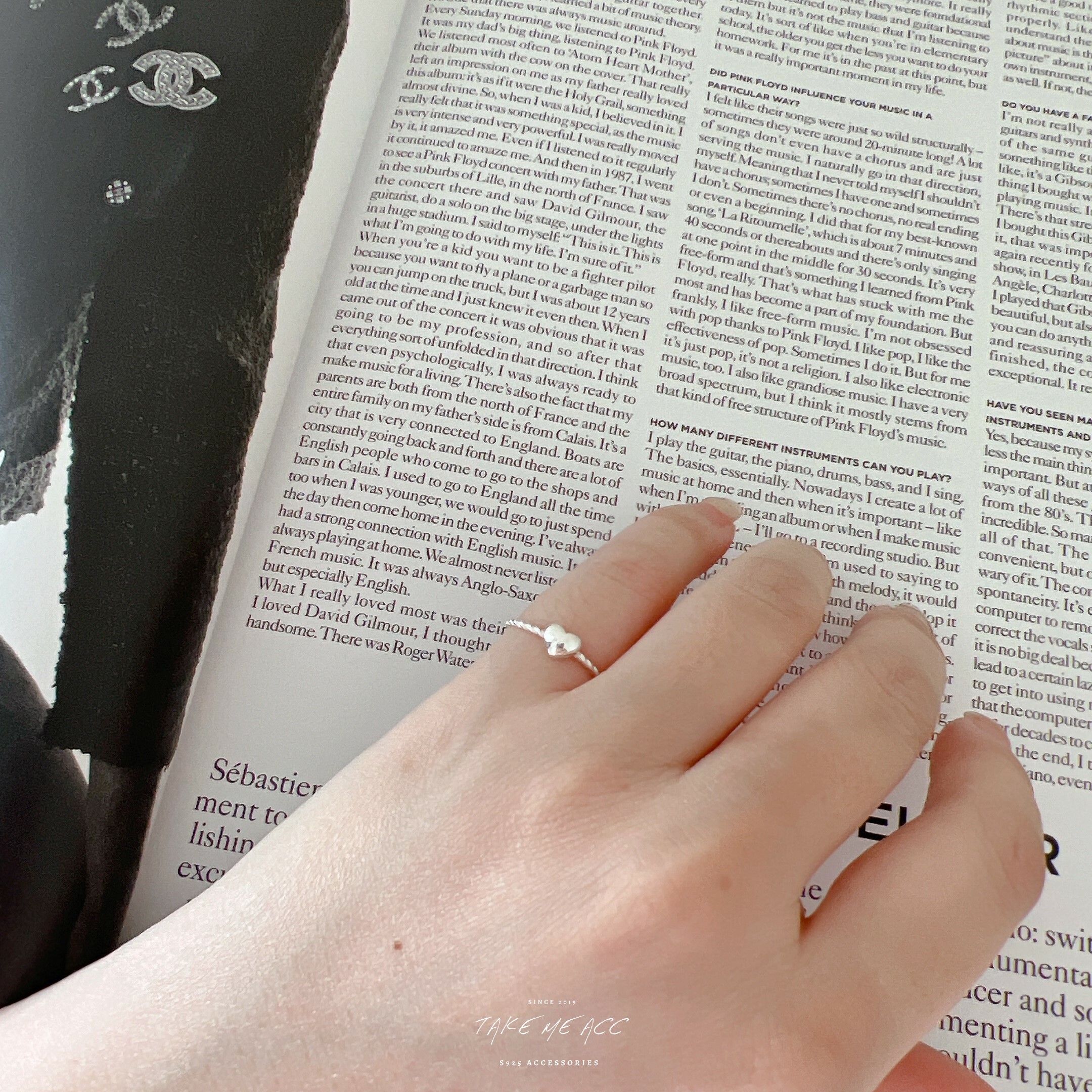 可以當尾戒的純銀愛心開口戒｜ 韓國連線