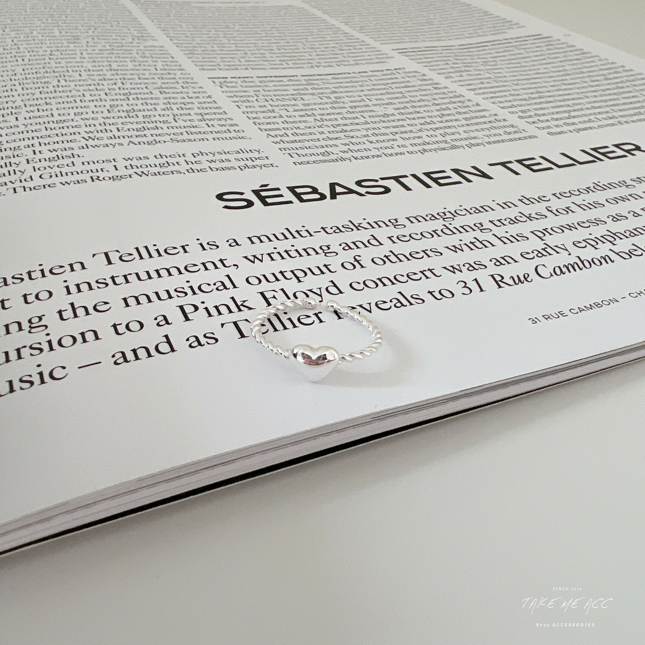 可以當尾戒的純銀愛心開口戒｜ 韓國連線