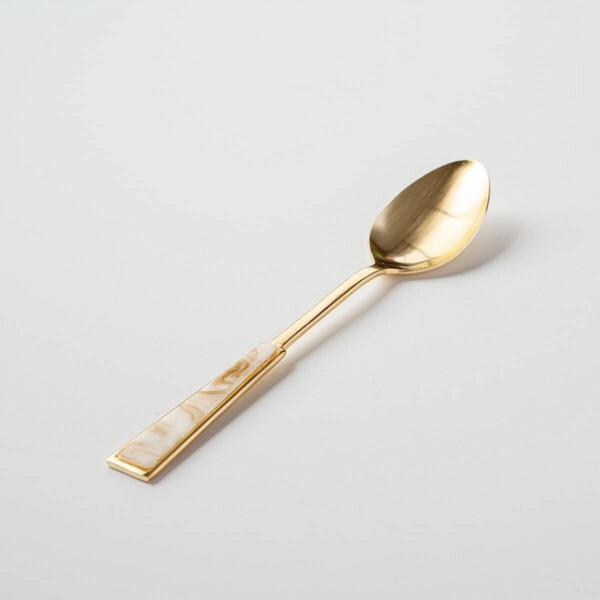 白色大理石紋 18公分餐匙 湯匙｜日本Tsubame-Sanjo 燕三條