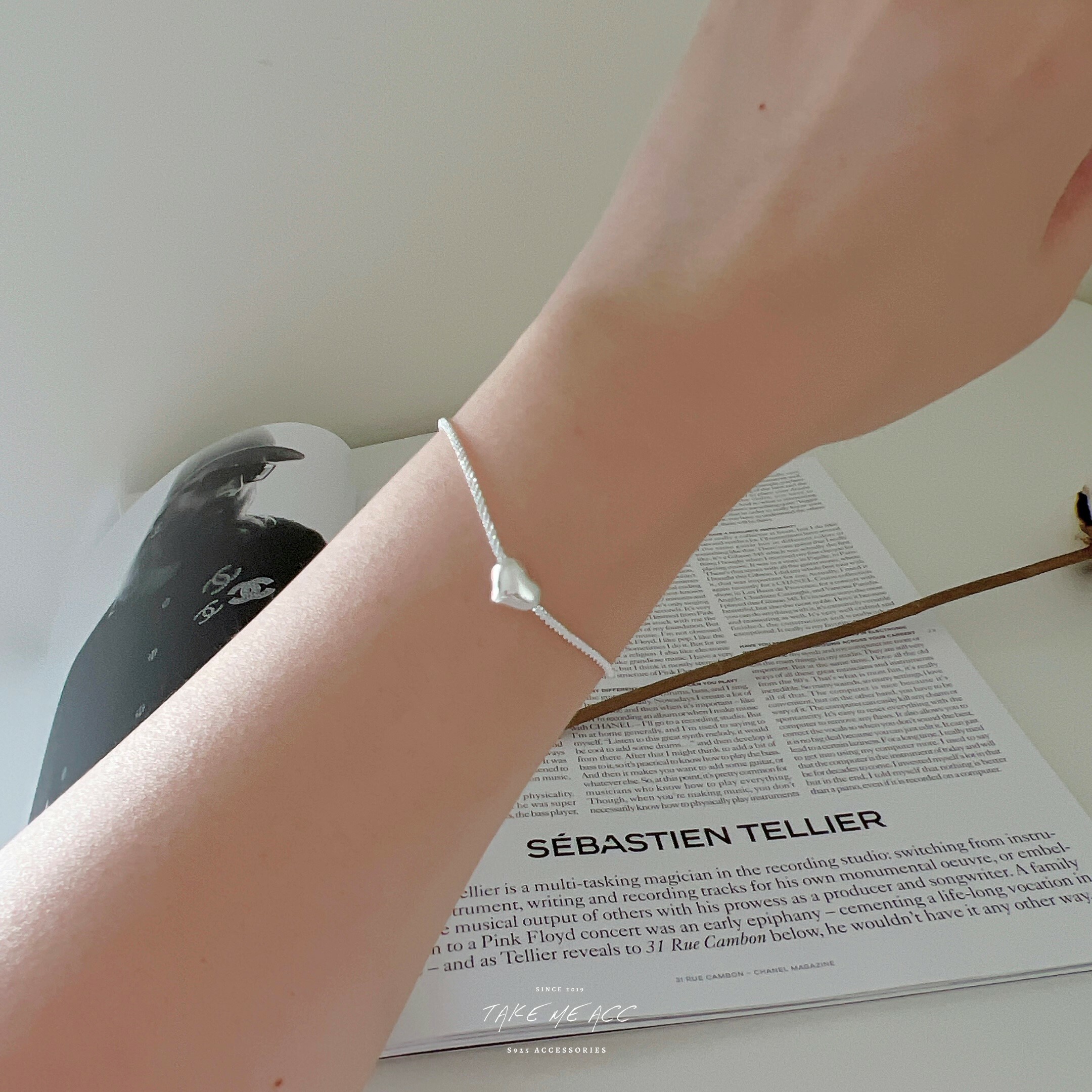 超美的星光熠熠愛心純銀手鍊｜ 韓國連線