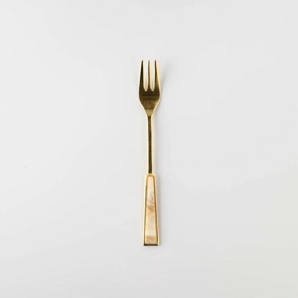 白色大理石紋 14公分甜點叉｜日本Tsubame-Sanjo 燕三條