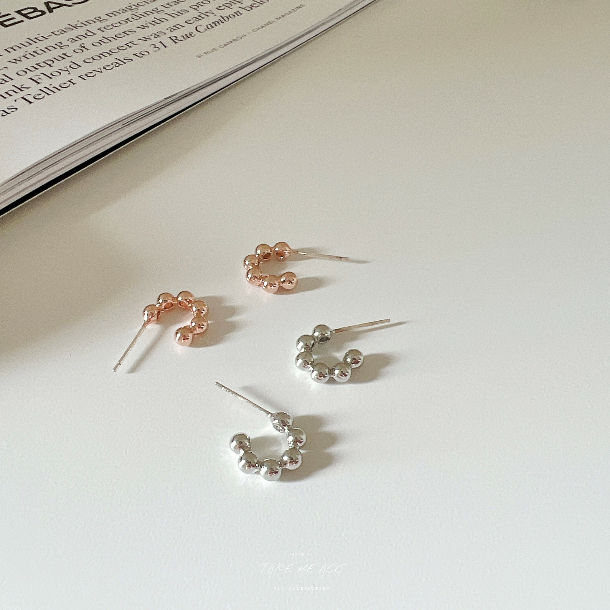 小小波堤全純銀耳環｜韓國連線