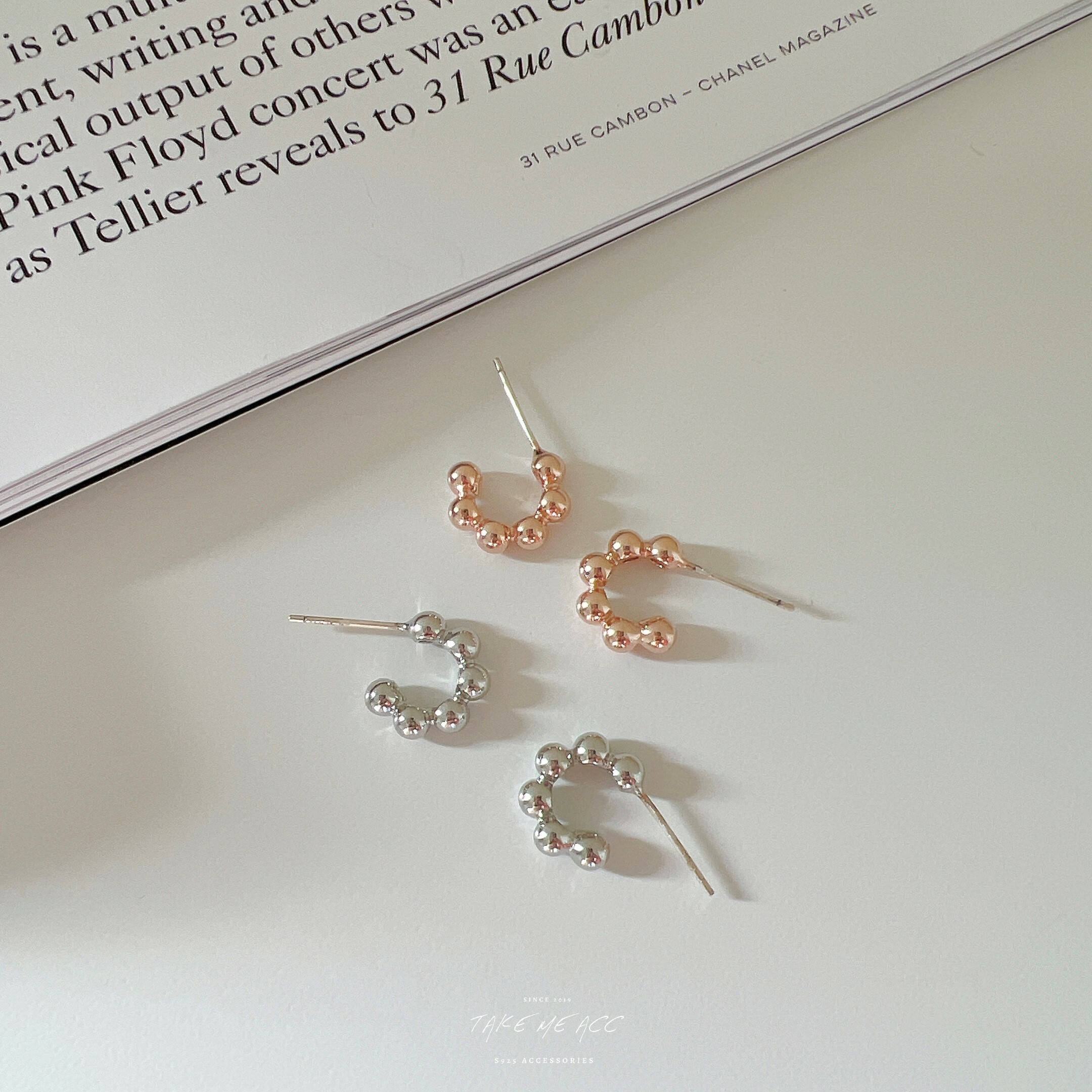 小小波堤全純銀耳環｜韓國連線