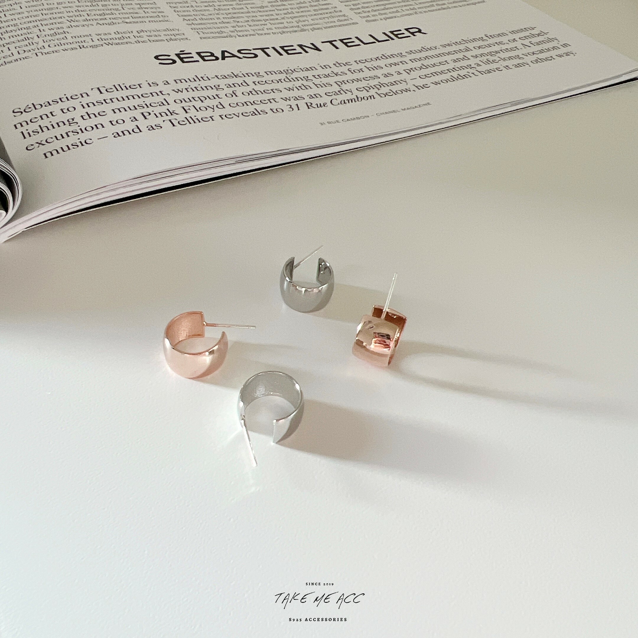 也是日常款的C字純銀耳環｜ 韓國連線