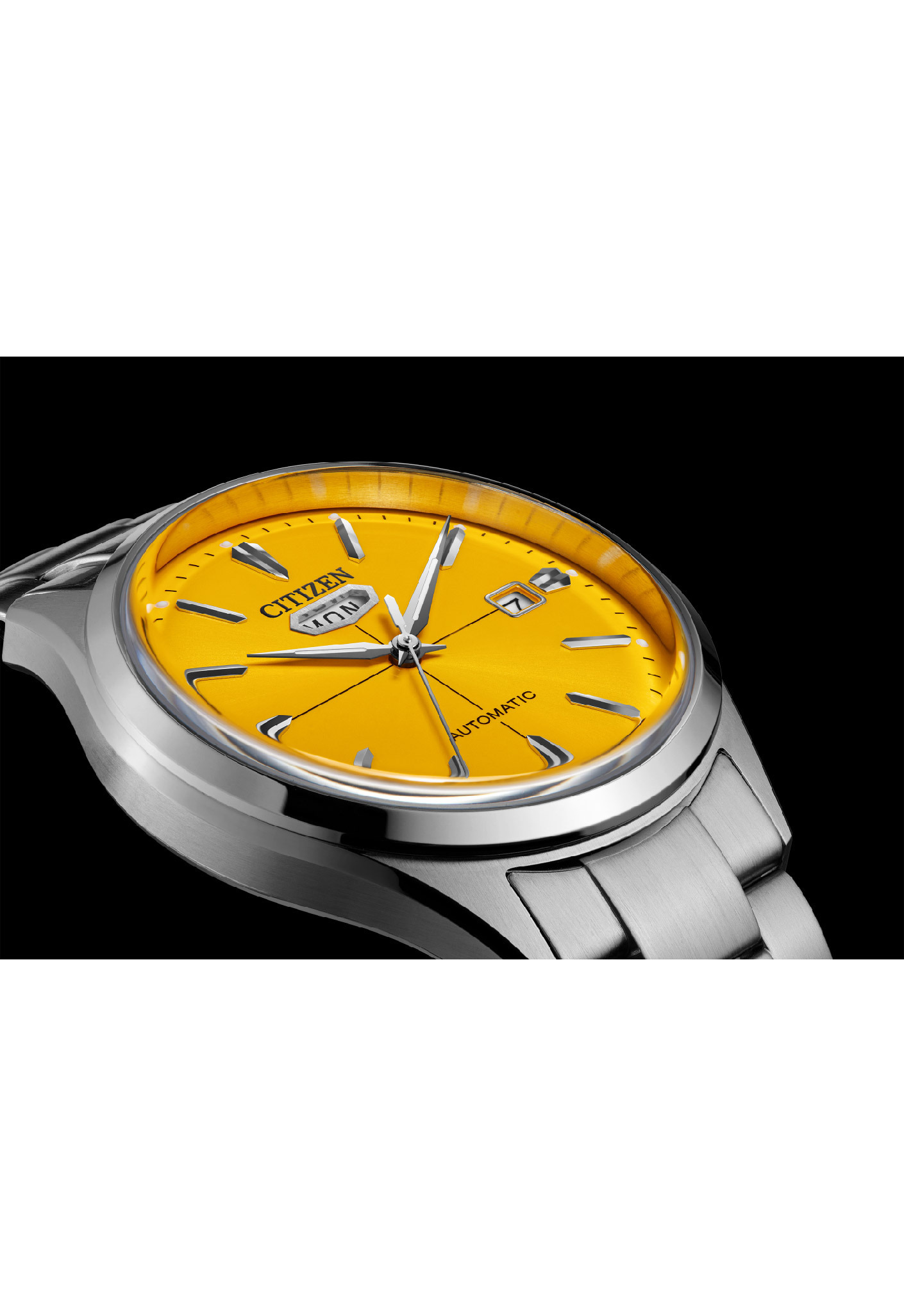 萬年鐘錶 - Citizen 星辰錶 CITIZEN  朝日C7  晨曦黃色表面紳士機械男錶  NH8391-51Z   錶徑40.2MM