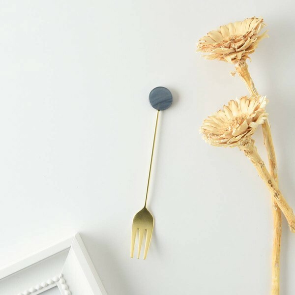 圓形藍色大理石 12公分甜點叉｜日本Tsubame-Sanjo 燕三條