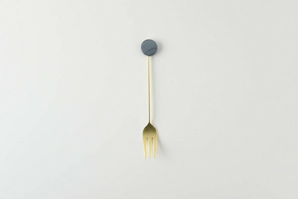 圓形藍色大理石 12公分甜點叉｜日本Tsubame-Sanjo 燕三條