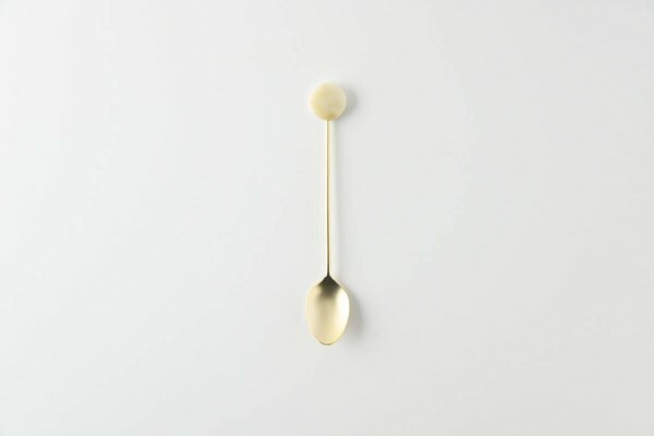 圓形白色大理石 12公分甜點湯匙｜日本Tsubame-Sanjo 燕三條