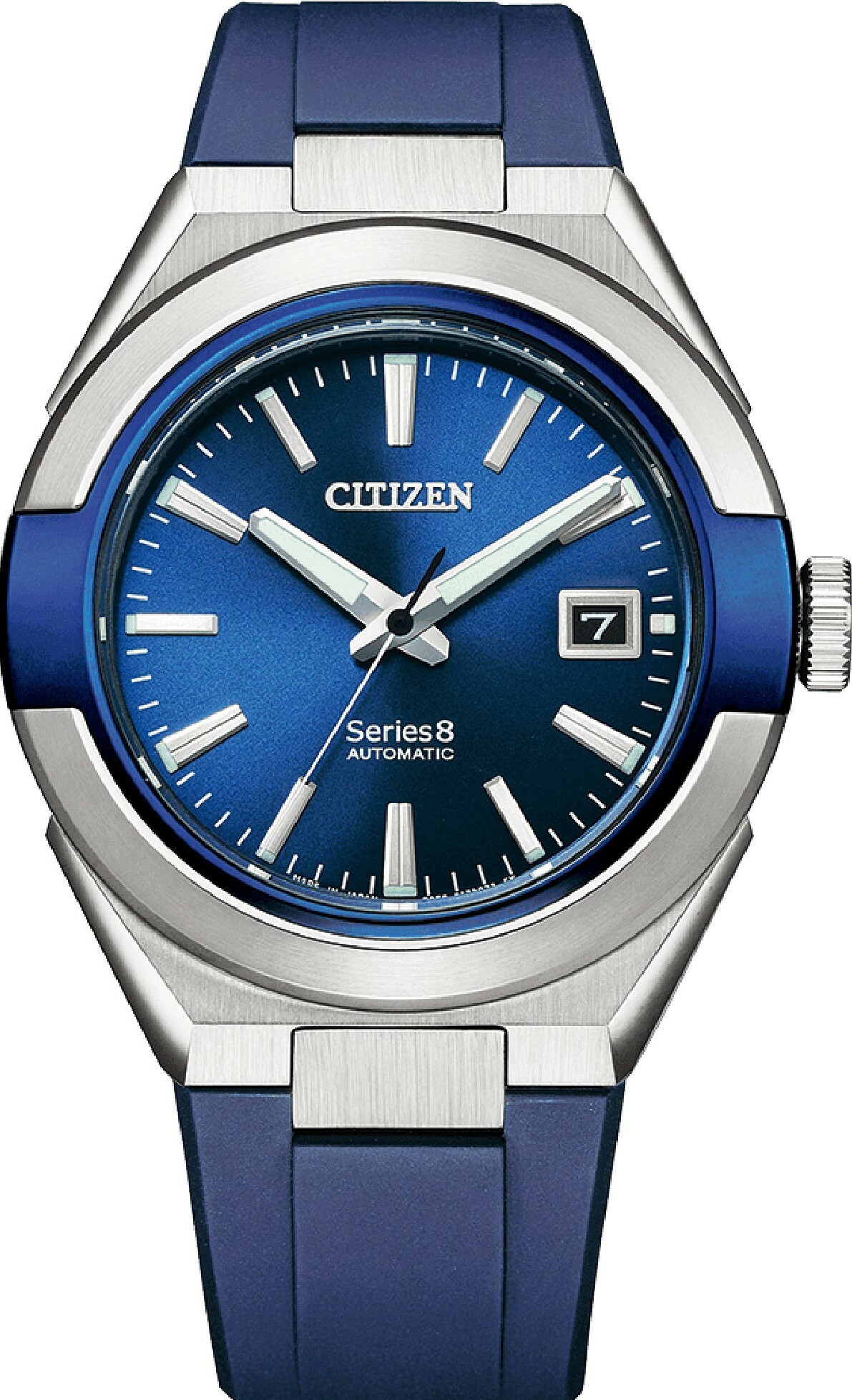 萬年鐘錶 - Citizen 星辰錶 series 8系列 870款  無畏、俐落、簡約款經典橡膠錶帶款機械男錶 NA1005-17L  錶徑40.8MM