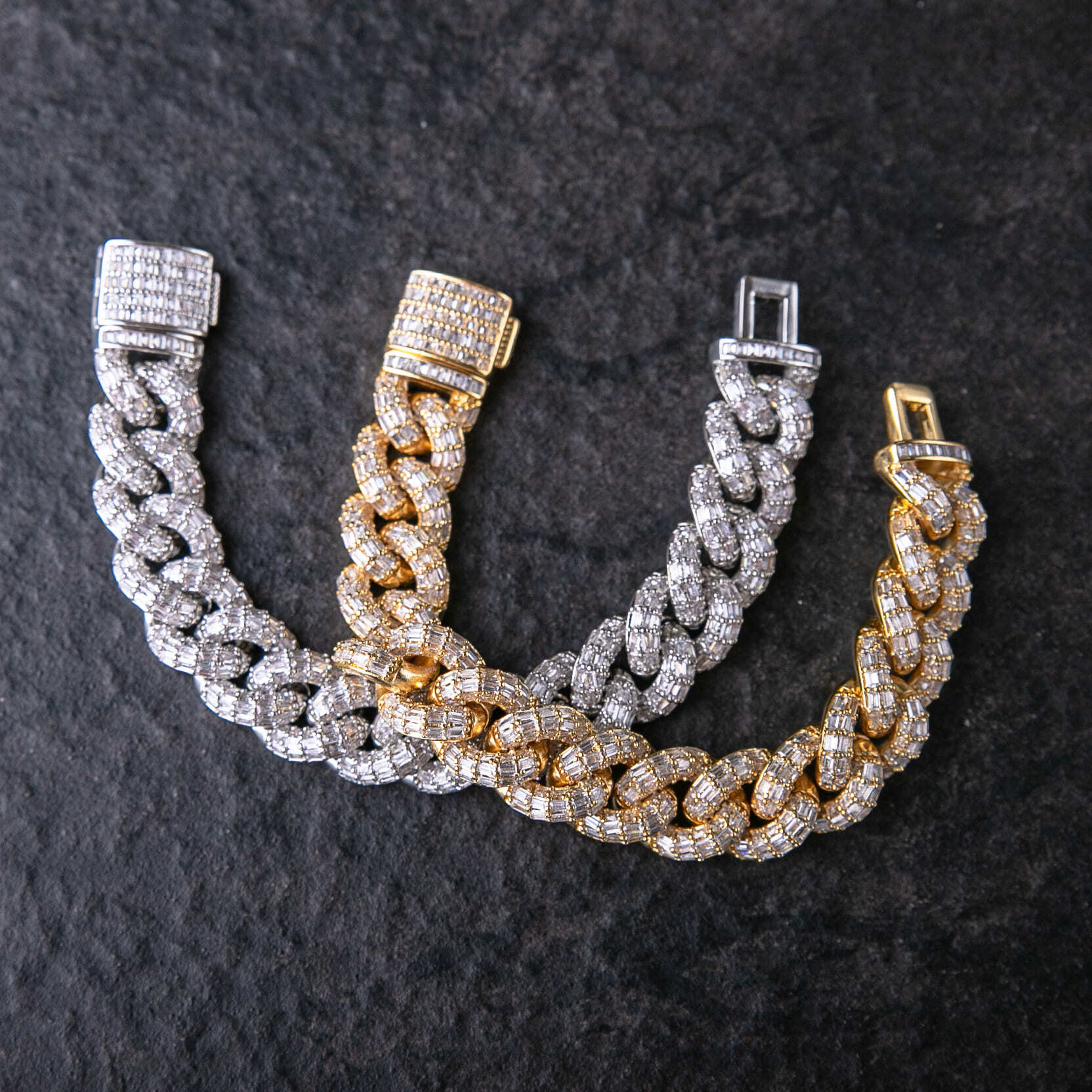 16mm滿鑲T方古巴手鍊