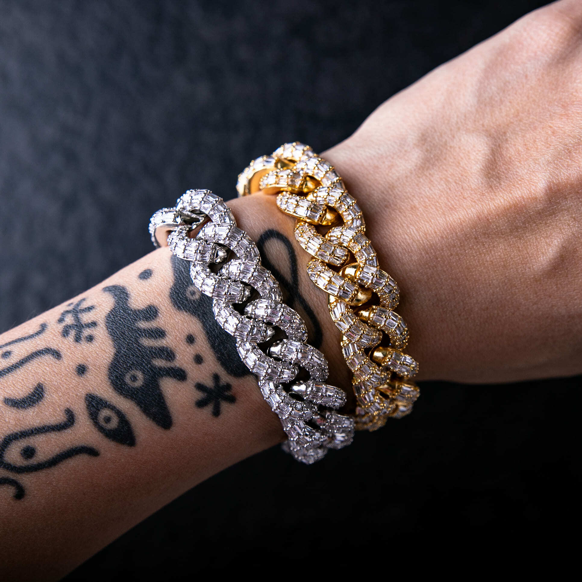 16mm滿鑲T方古巴手鍊