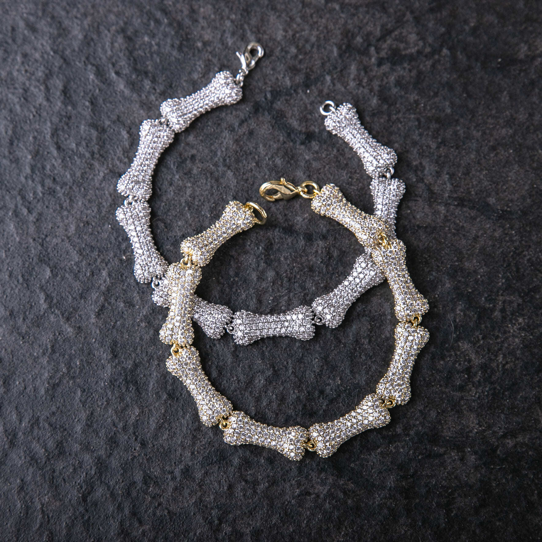 滿鑲骨頭造型手鍊