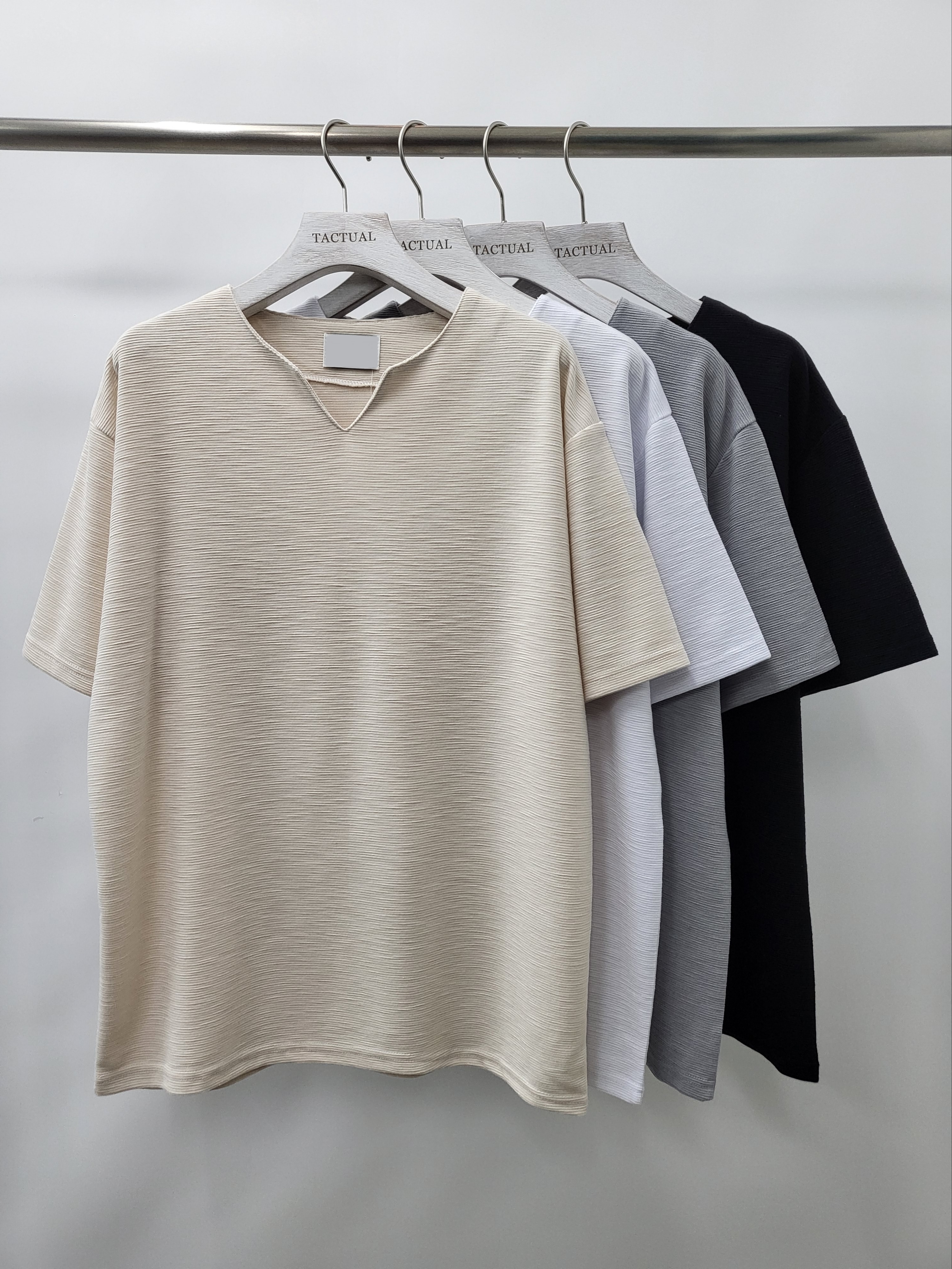 淨色暗橫紋短袖Tee T5027