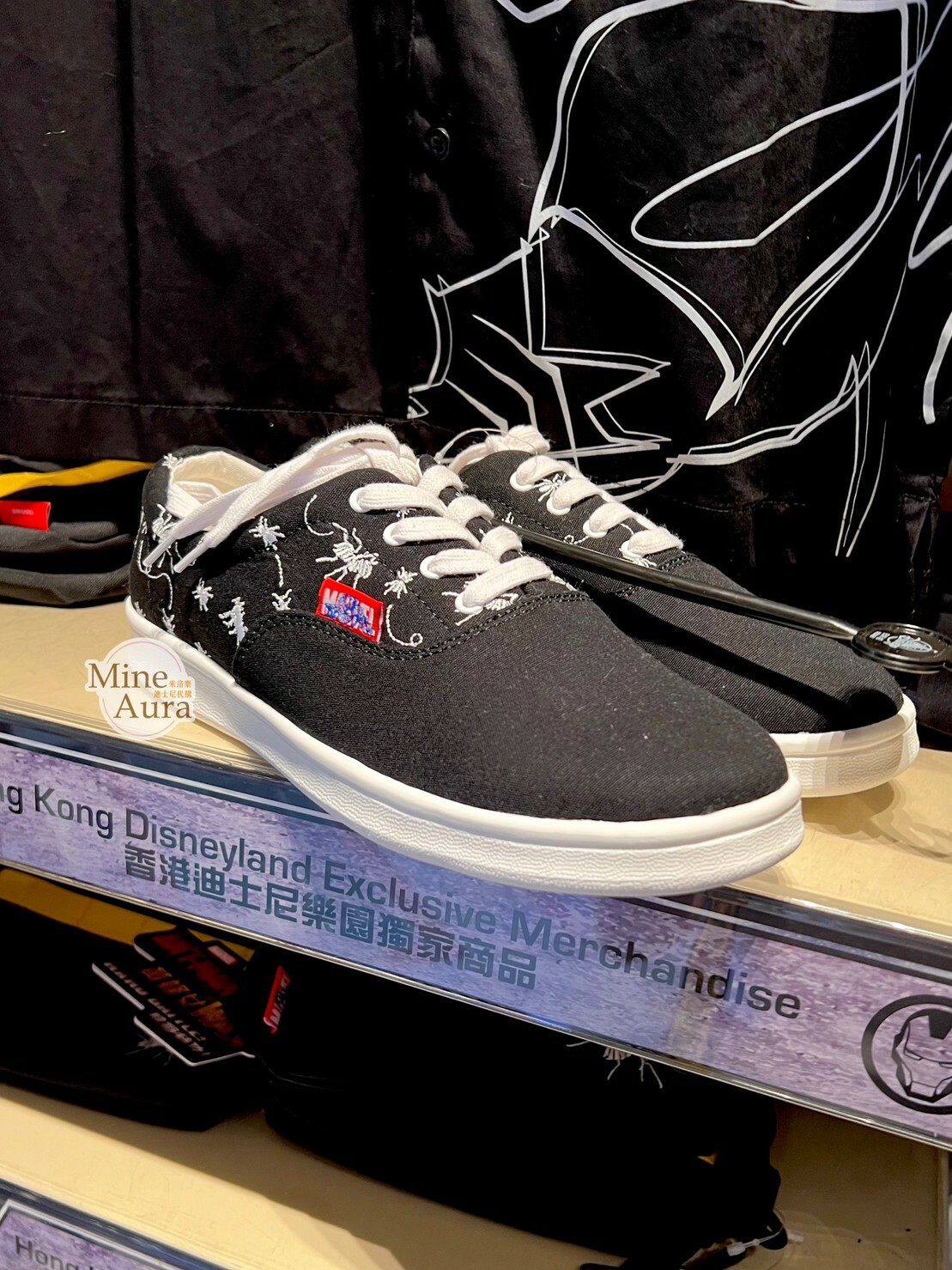 蟻人 Ant-Man 黃蜂女 Wasp 圖案 黑色 帆布鞋 休閒鞋 漫威 Marvel -香港迪士尼樂園