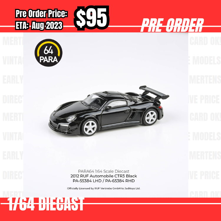 PO-$95 * PARA64 * 1:64 Die-cast 2012 RUF CTR3 Clubsport Black RHD [OD28/06]