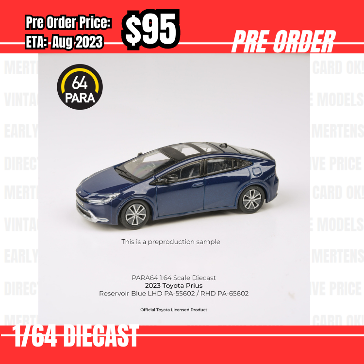 PO-$95 * PARA64 * 1:64 2023 Toyota Prius Reservoir Blue RHD [OD28/06]